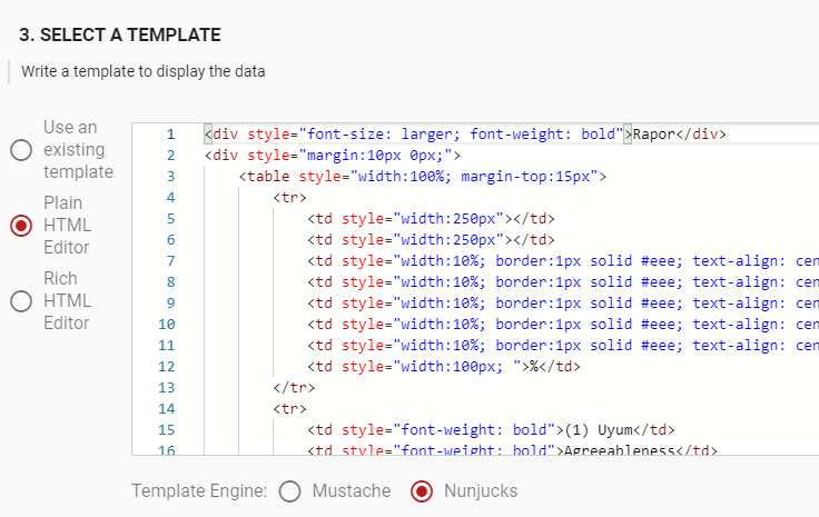 Testinvite Exam Software has a custom report templating engine using HTML to show your personality test results