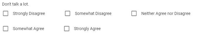 Example Personality Test Question