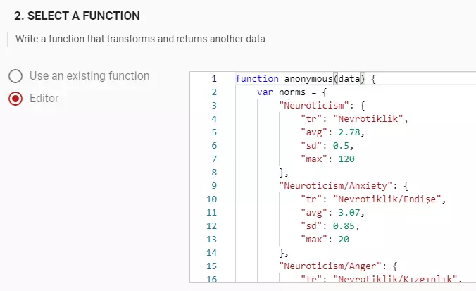 Custom Functions for Personality Tests