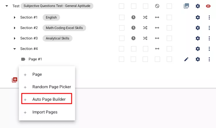 Kırmızı kutucuk içine alınan “auto page builder” seçeneğine tıklayarak bu özelliği aktive edebilirsiniz.