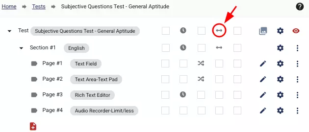 The navigation icon automatically added to the 'settings' row of the exam and the sections where going back and forth is allowed.
