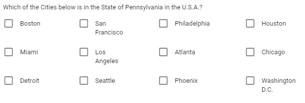 Display of options in table template