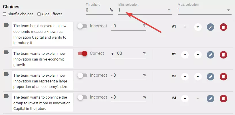 Question à choix multiples peut être répondue en sélectionnant une seule option