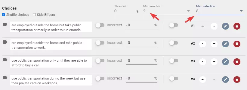 Automatically mixed and fixed order of options 