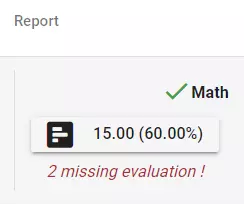 Each exam in the results list has the number of questions pending to be evaluated.