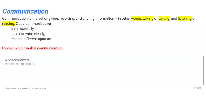 Open ended question customized by various tools