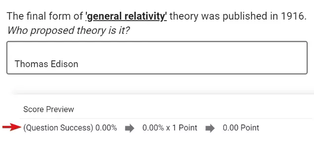 Scoring of an answer that is not equal to any of comparison texts