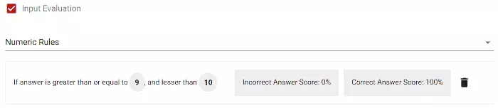 Déterminer la tranche de nombre dans laquelle la réponse doit se situer et la notation lorsque la condition est remplie