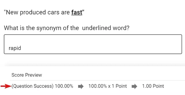 question ouverte qui est évalué via la notation automatique