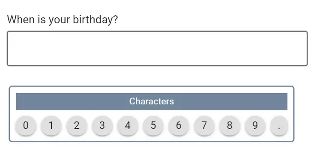 Open ended question with a numerical keypad