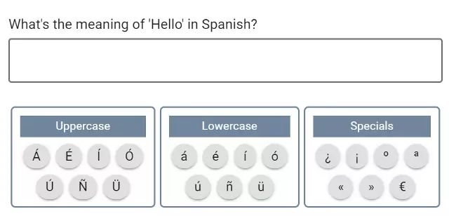 Question ouverte avec clavier auxilliare