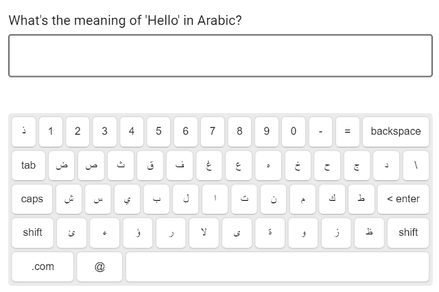 Arapça sanal klavye