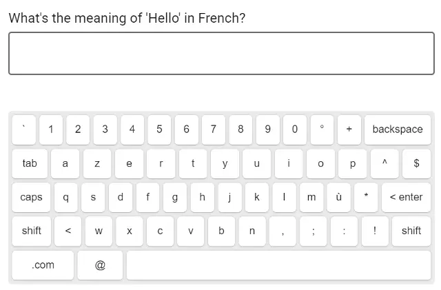 French virtual keyboard