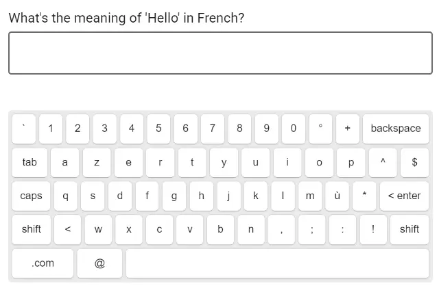 Clavier virtuel français