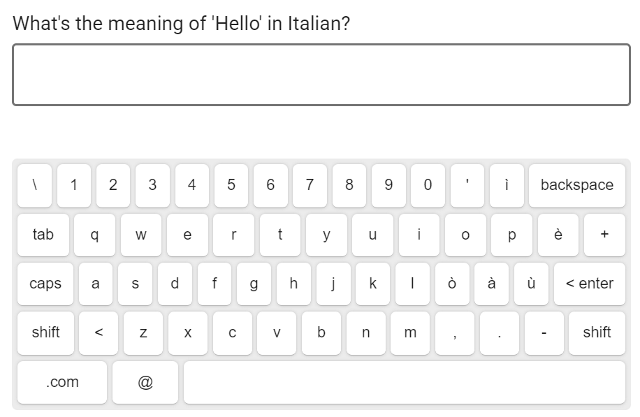 İtalyanca sanal klavye