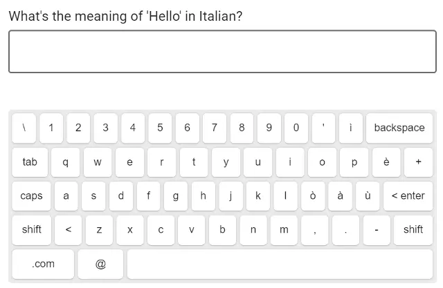 Italian virtual keyboard