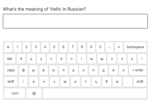 Rusça sanal klavye