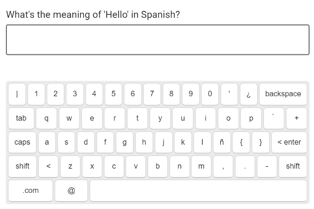 İspanyolca sanal klavye
