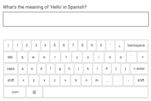 Spanish virtual keyboard