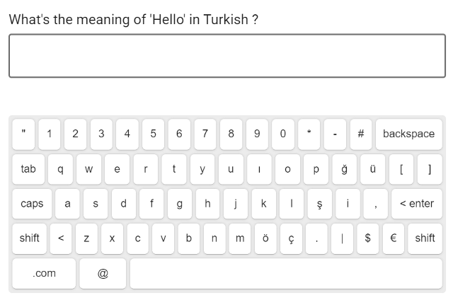 Türkçe sanal klavye