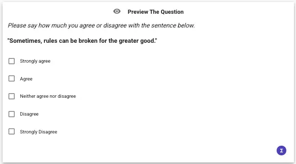 With the questions in the example, you can separate the candidates who meet the criteria you are looking for according to their tendencies and choose the most suitable candidate for your team according to these tendencies and the scores obtained.