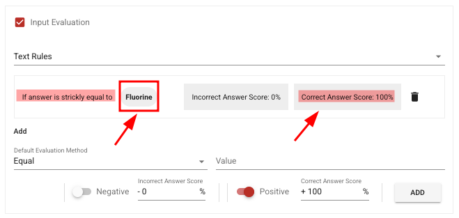 As seen in this example of an English exam question, the assessment administrator has defined a clear answer for automatic evaluation.