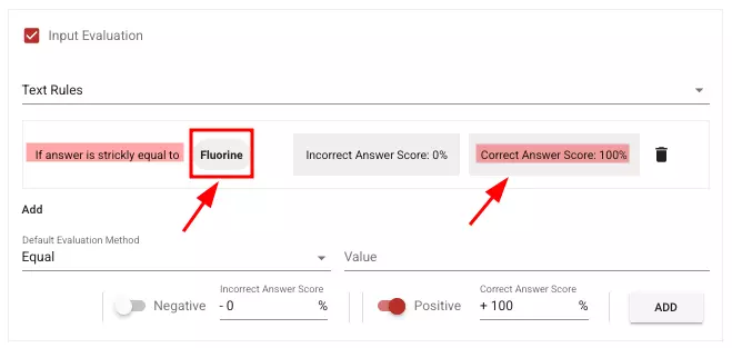 As seen in this example of an English exam question, the assessment administrator has defined a clear answer for automatic evaluation. 