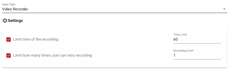 It can be determined how many video recording trials the candidate can make and how long the total recording can take.