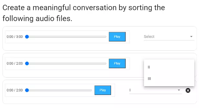 Creating a meaningful conversation by ranking the audio files.