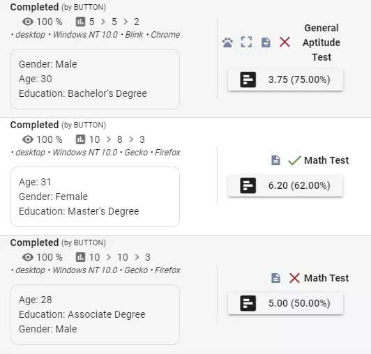 Making the system ignore a test result in order to let the candidate retake the exam