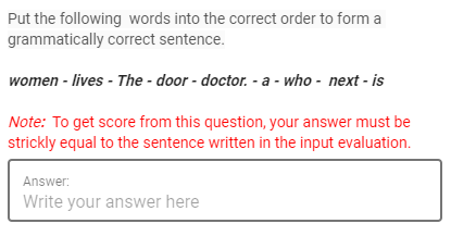 Writing Question with single line only in exam software