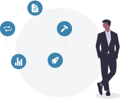 Icons representing Zapier automation and workflow triggers