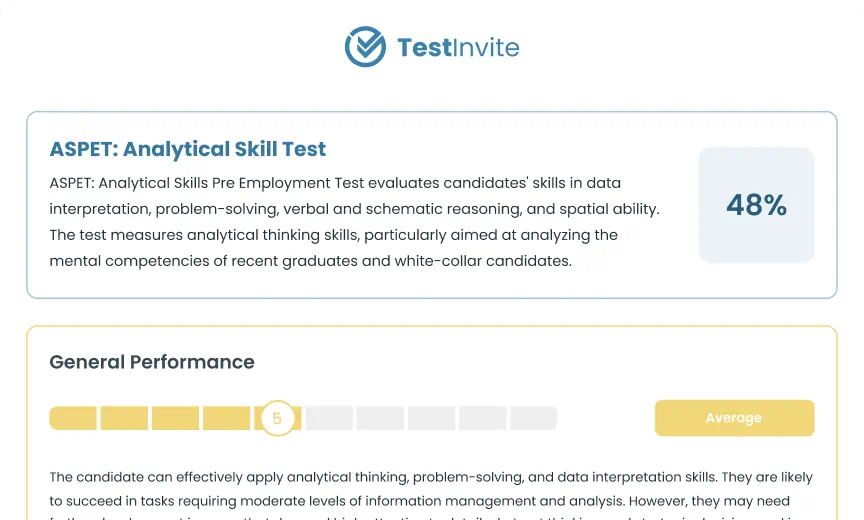 Partial example of an aspet test report