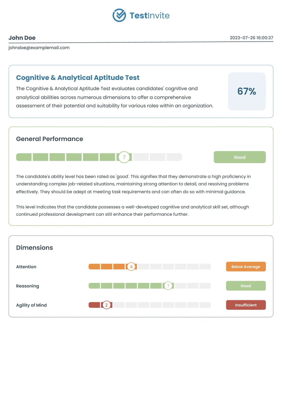 Cognitive Analytical Aptitude Report
