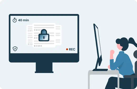 Secure online exam environment with monitoring