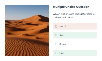 Test interface displaying a multiple choice question