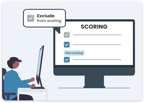 Illustration of non-scoring questions in an exam