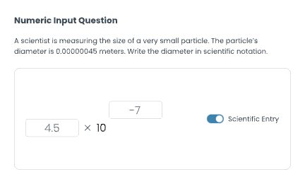 Test interface displaying a question requiring a numeric answer