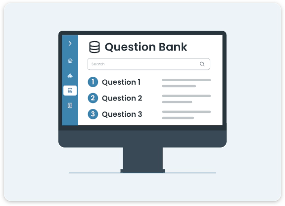 Visual example of a question bank showing a list of questions