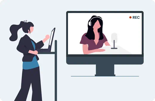 Candidate being recorded during online exam
