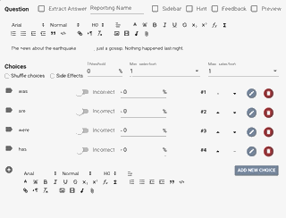 Çoktan seçmeli soruları soru editörü ile oluştururken seçenekleri karıştırarak sunmak için “shuffle choices” seçeneğini işaretleyebilirsiniz.